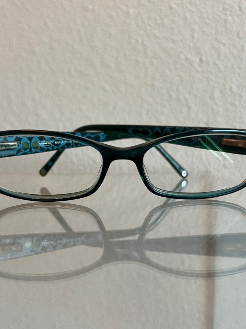 Coach Nuala Teal Square Eyeglasses Frame Chic Geek Quiet Luxury RX-Able